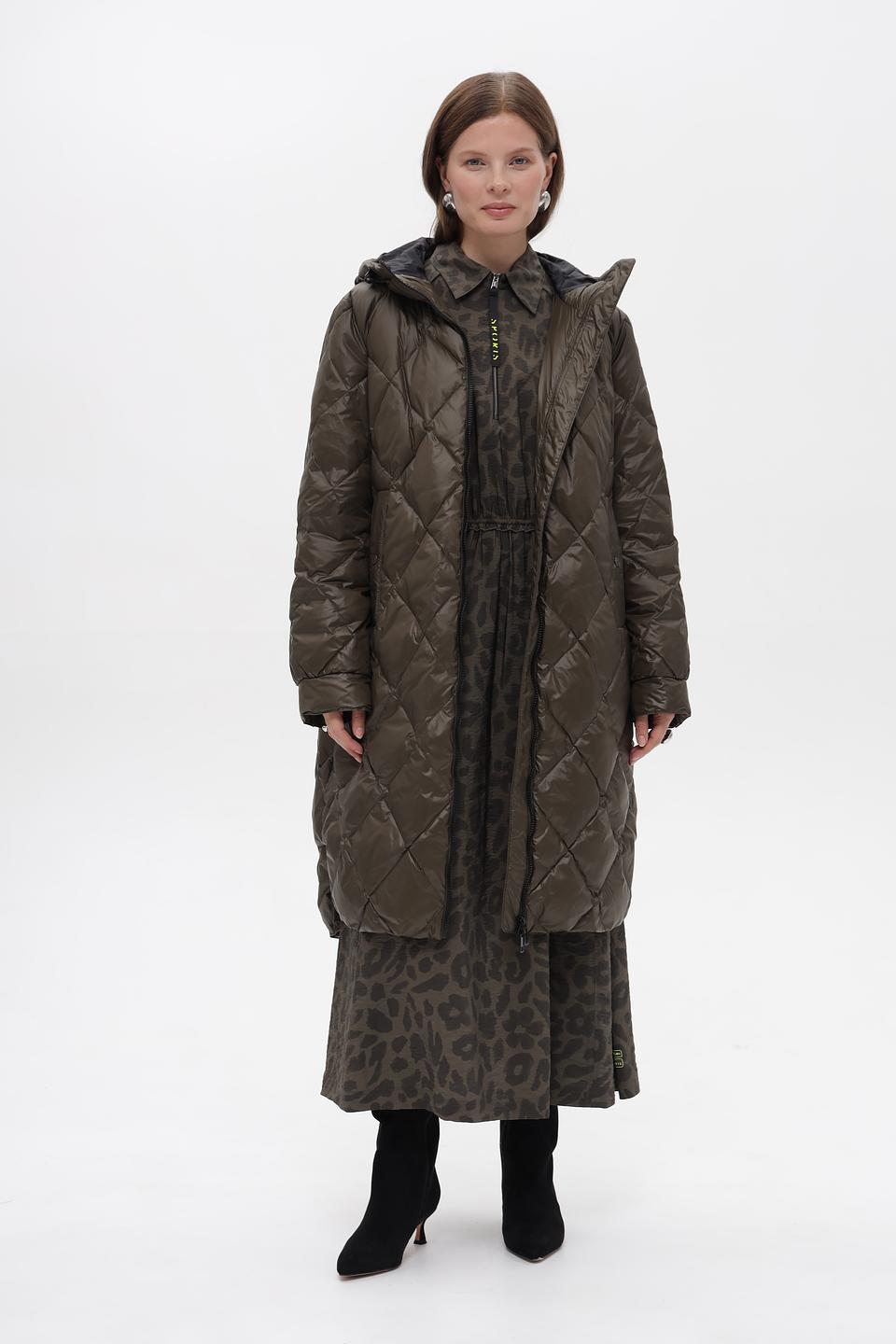 Пальто Marc Cain стеганое хаки