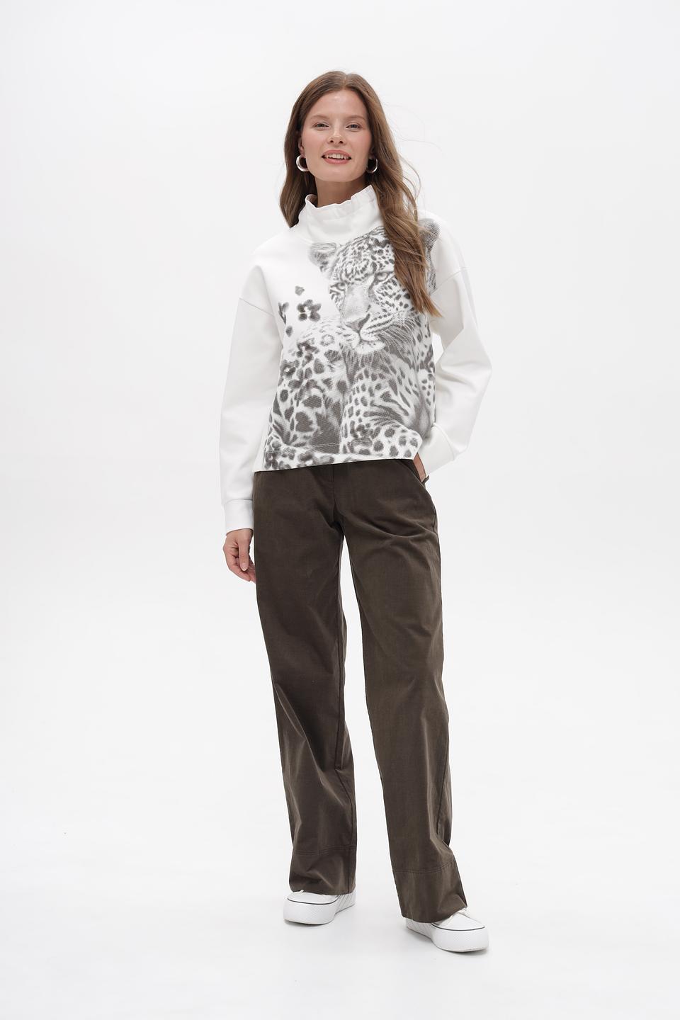 Брюки Marc Cain хаки с поясом