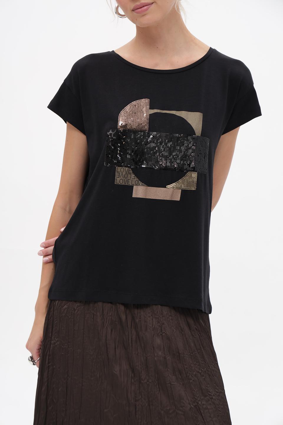 Футболка More and More с принтом чёрная