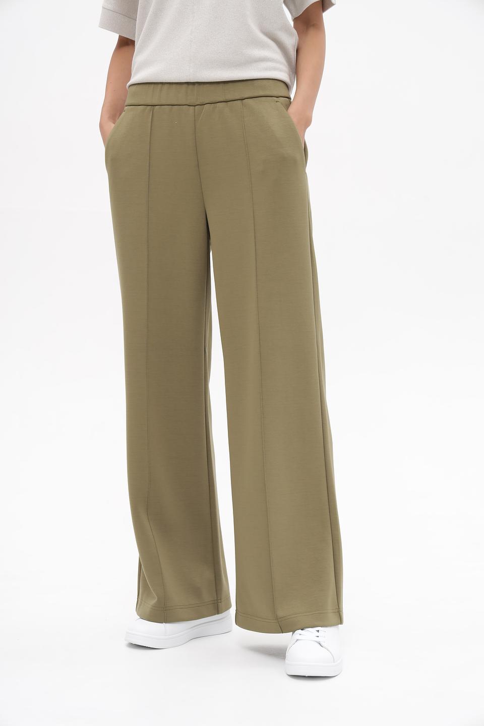 Брюки Lecomte клёш оливковые