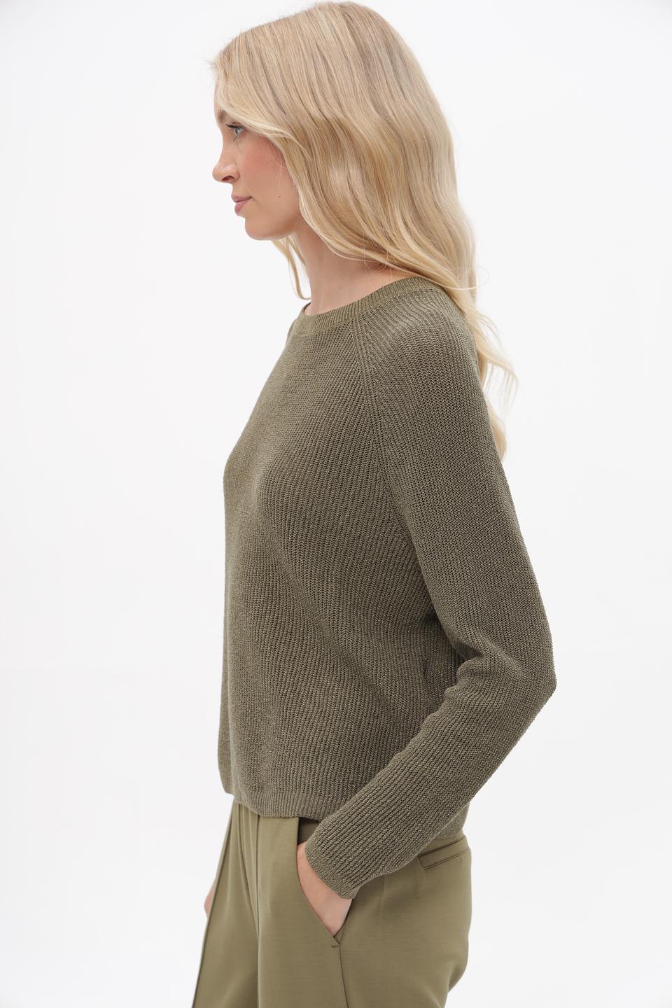 Пуловер Lecomte хаки с текстурой