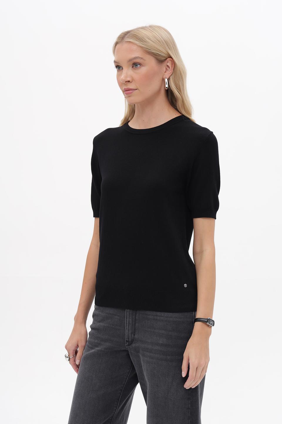 Пуловер Betty and Co чёрный с коротким рукавом