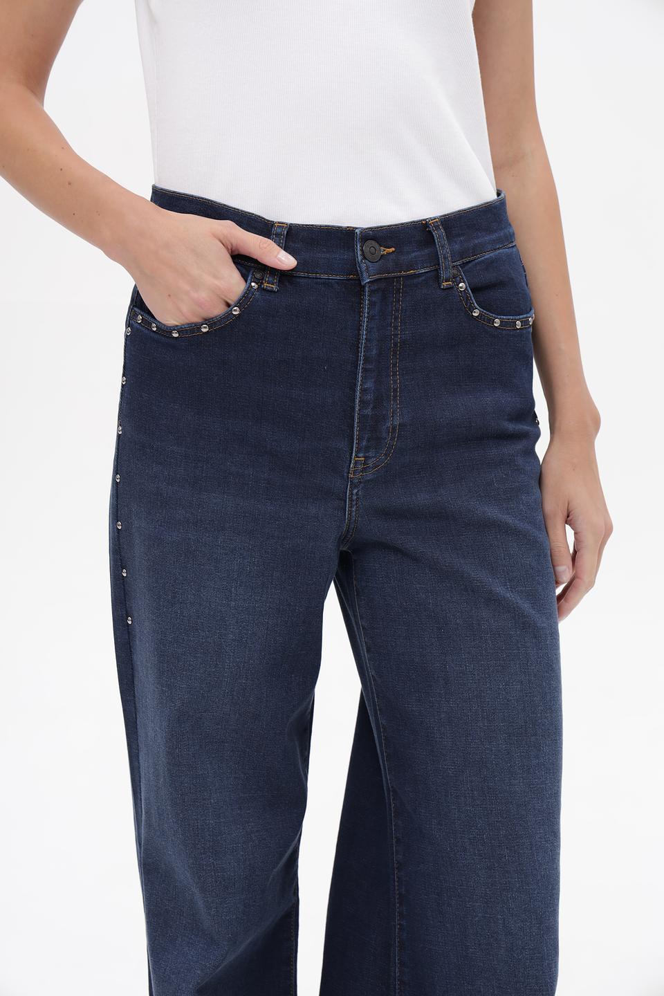 Джинсы клеш Oui тёмно-синие