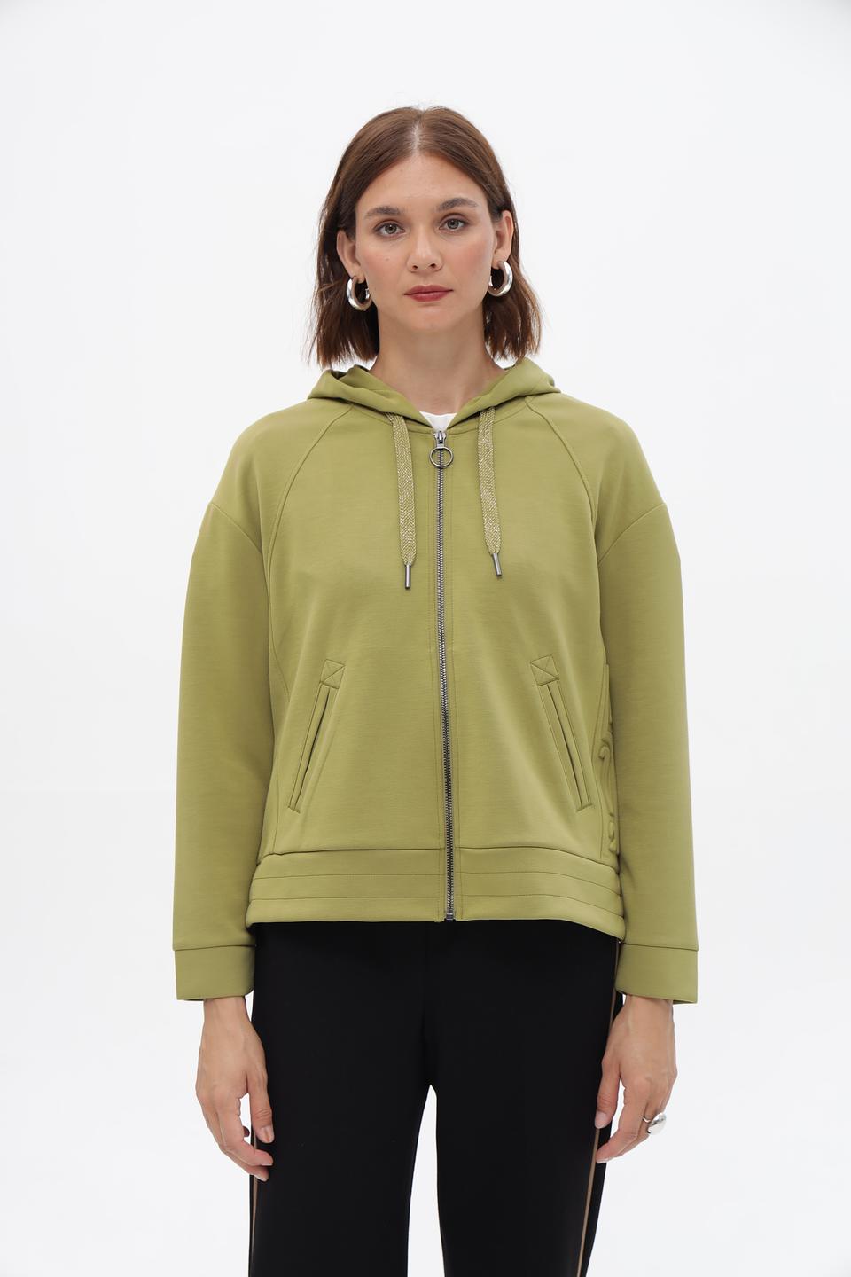 Жакет Lebek на молнии оливковый