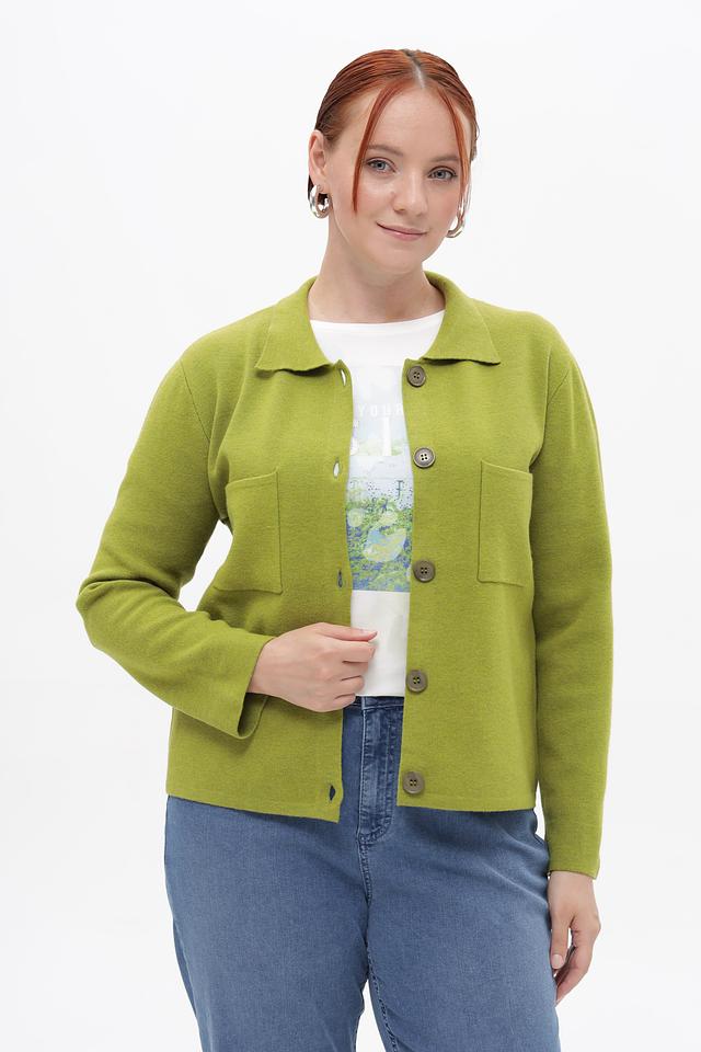 Жакет Lebek зелёный приталенный