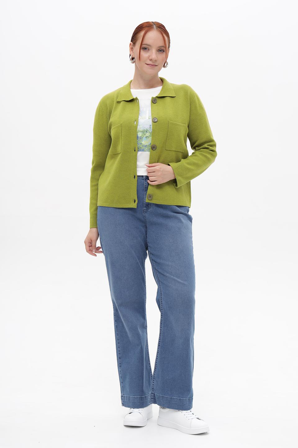 Жакет Lebek зелёный приталенный