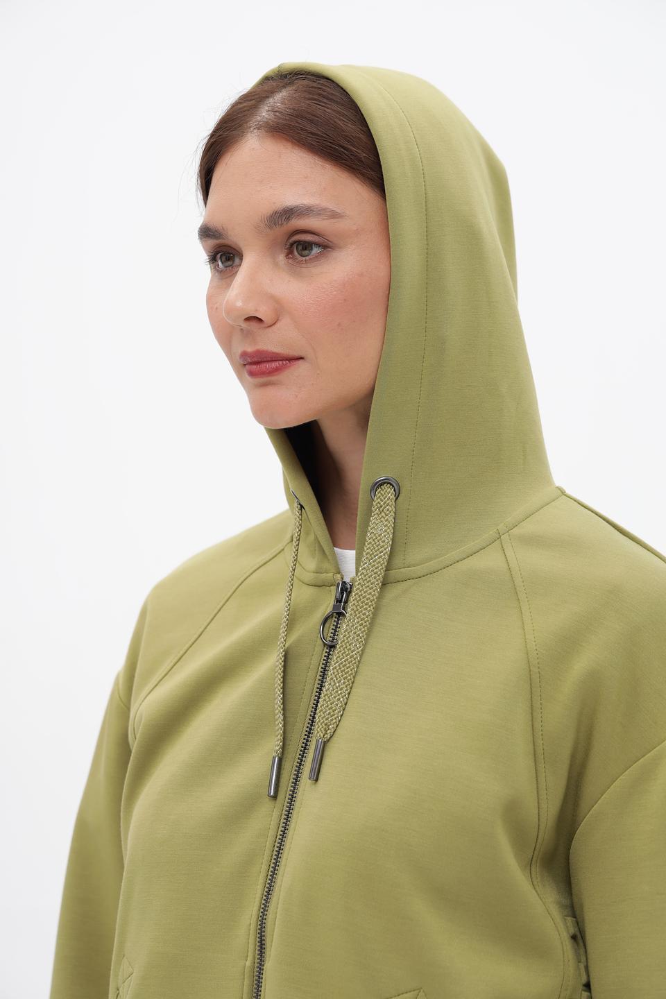 Жакет Lebek на молнии оливковый