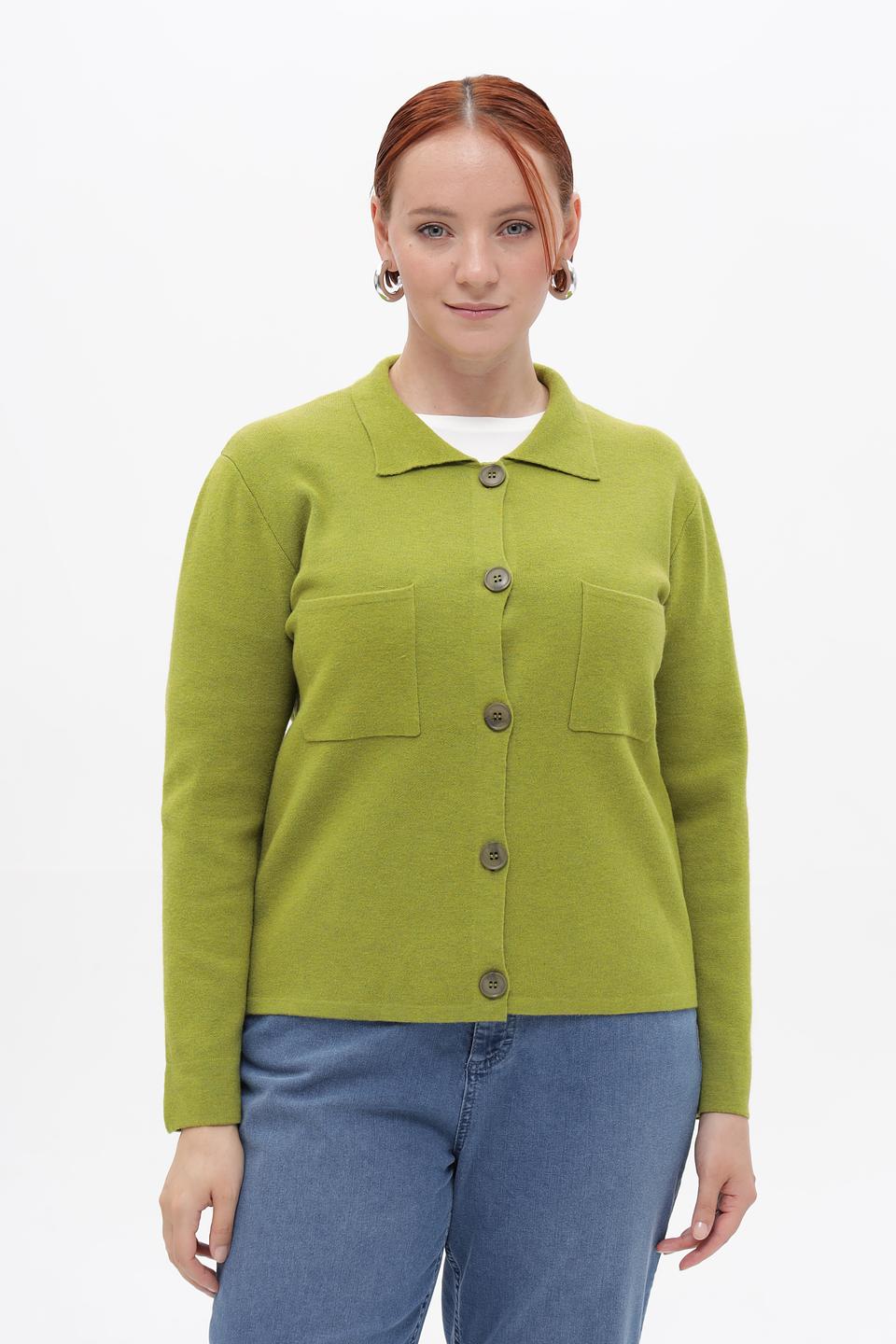 Жакет Lebek зелёный приталенный