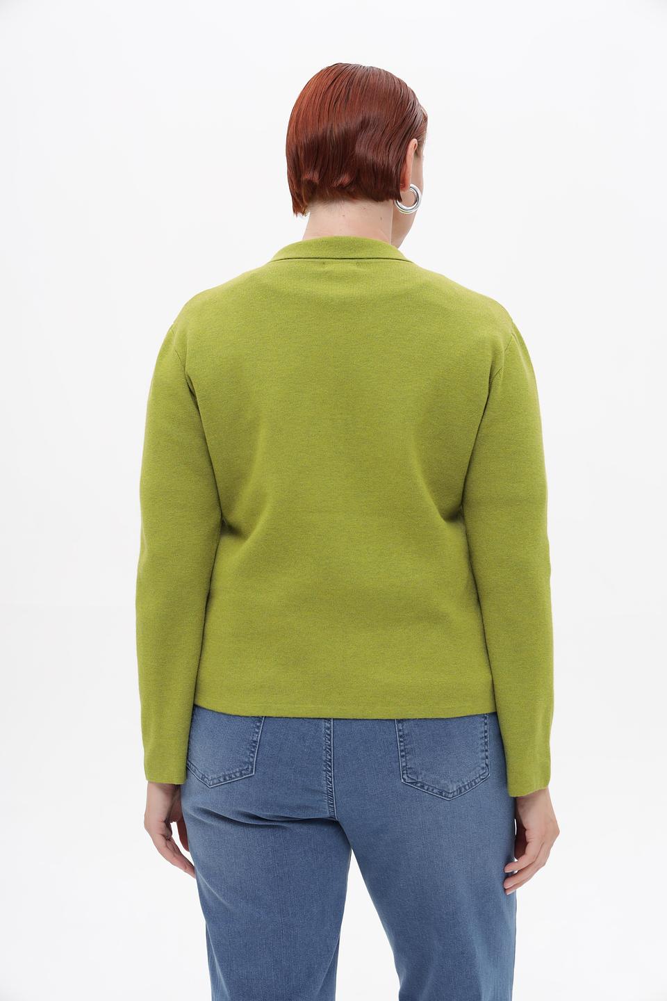 Жакет Lebek зелёный приталенный