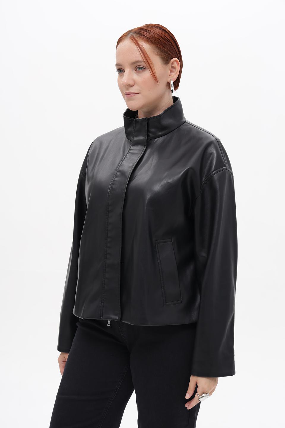 Куртка Marc Aurel кожаная черная