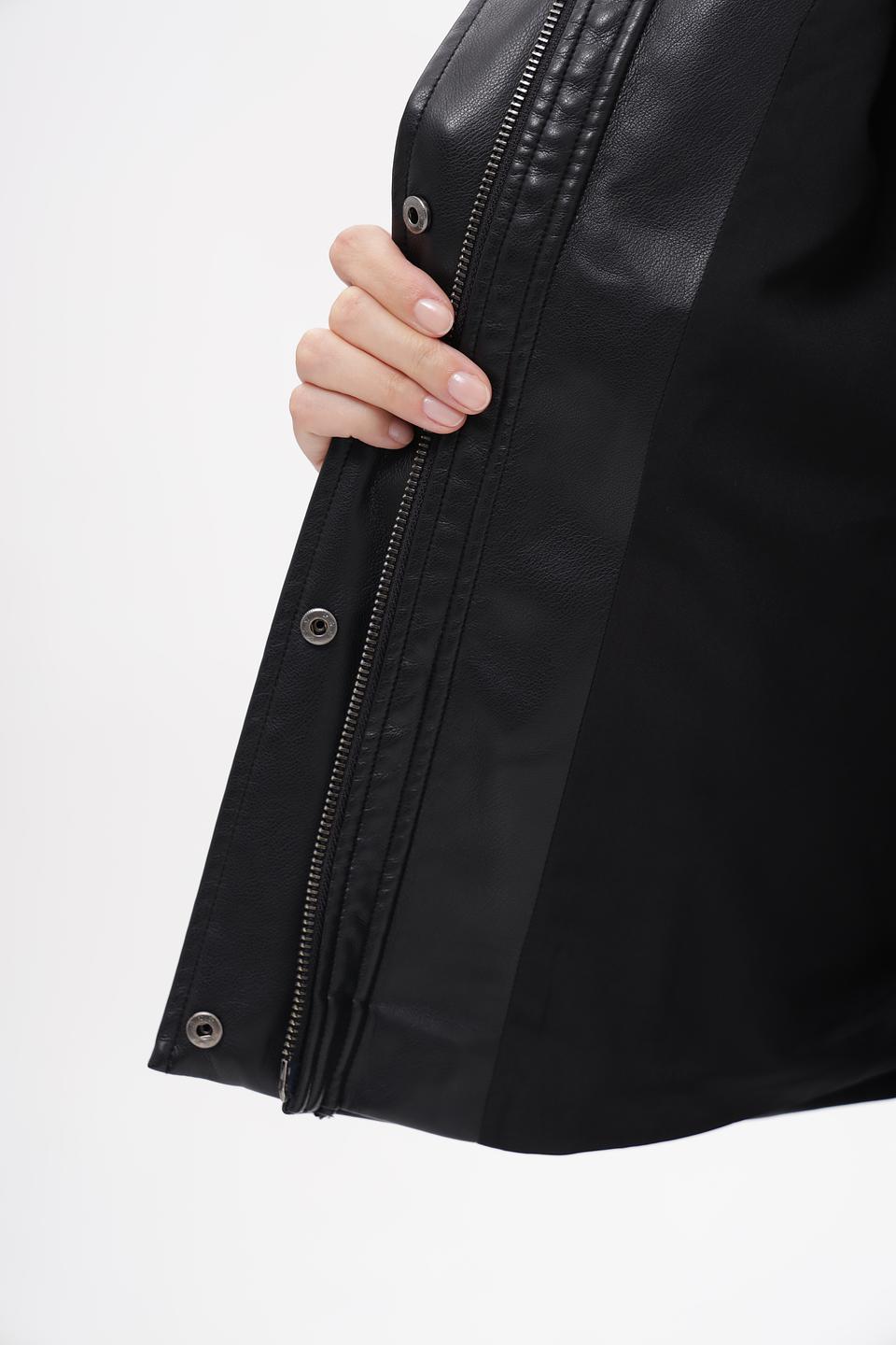 Куртка Marc Aurel кожаная черная