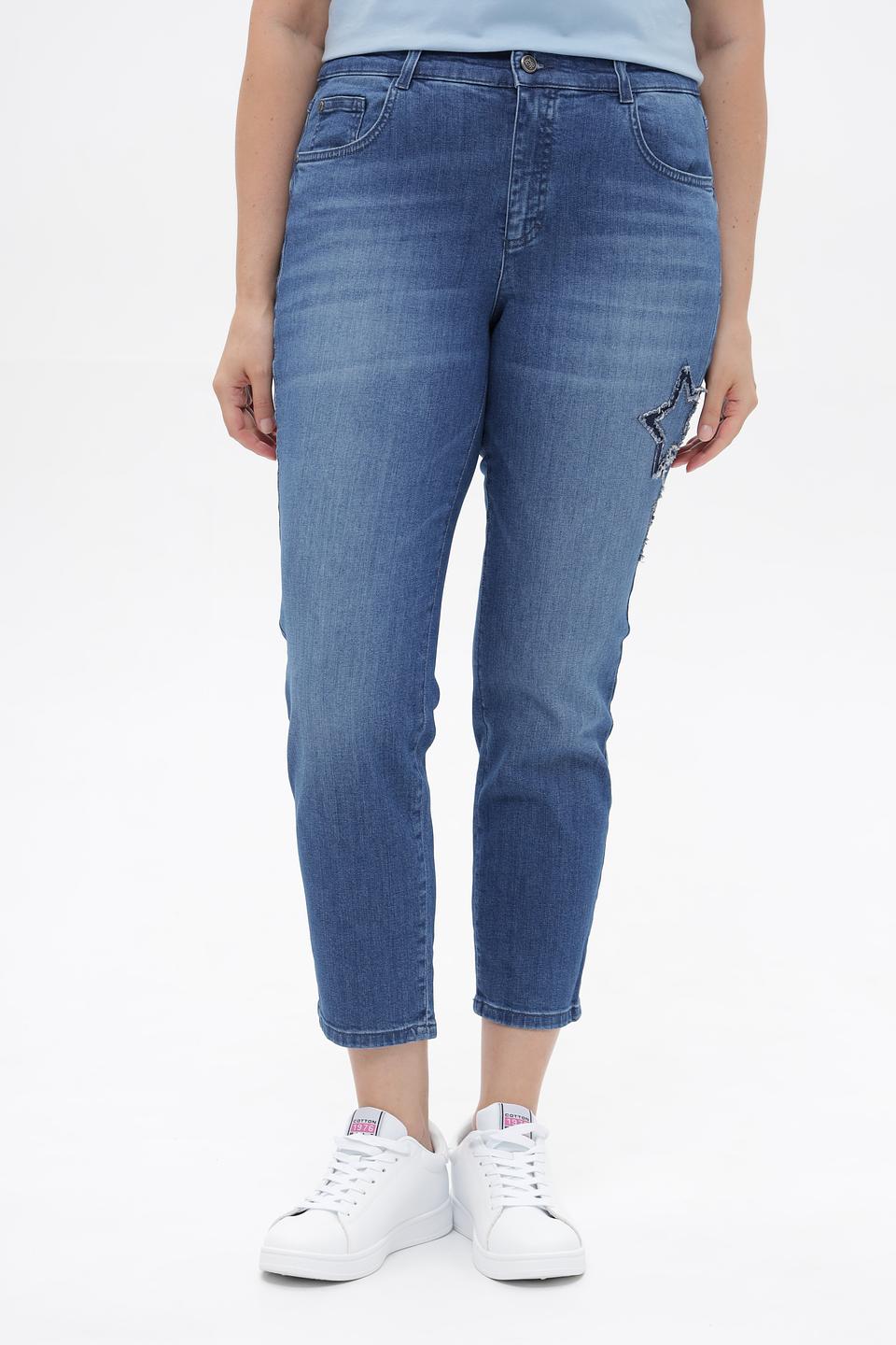 Джинсы укороченные Rabe collection с вышивкой