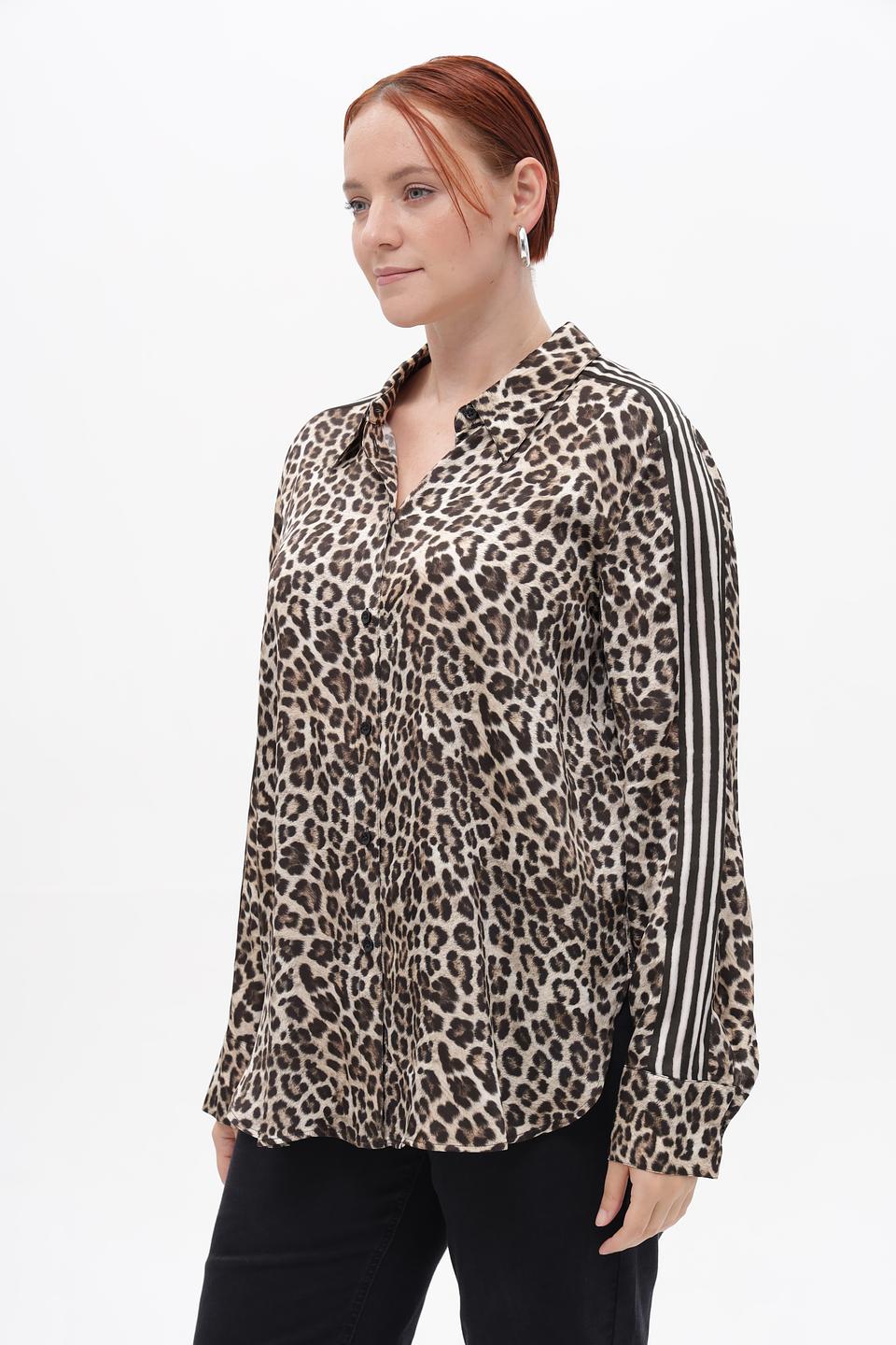 Блуза Marc Aurel леопард с полосками