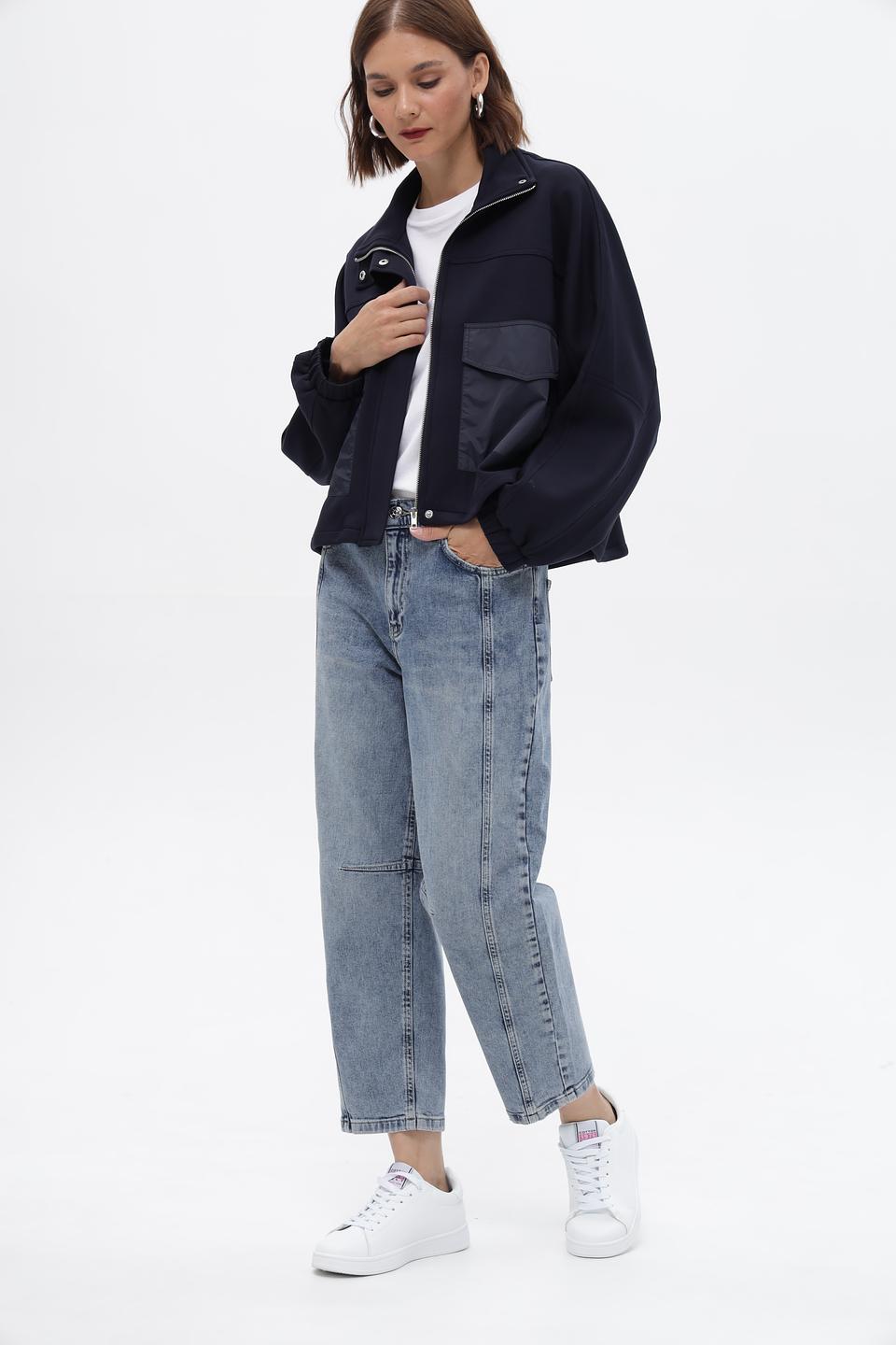 Джинсы Oui широкого кроя голубые