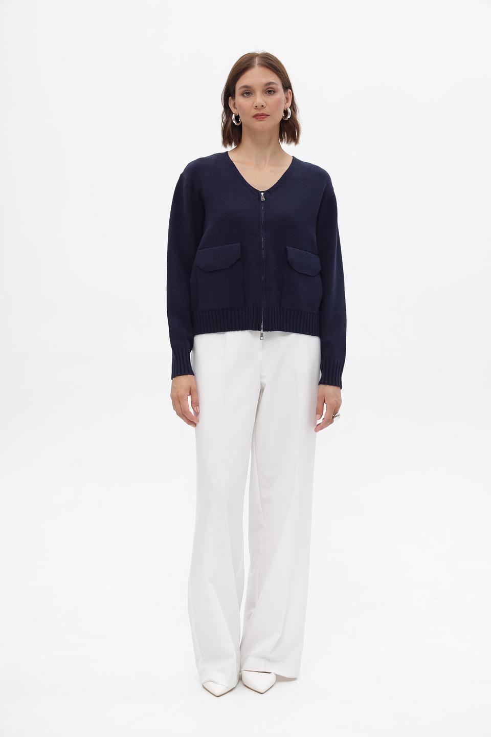 Жакет Marc Aurel вязаный тёмно-синий