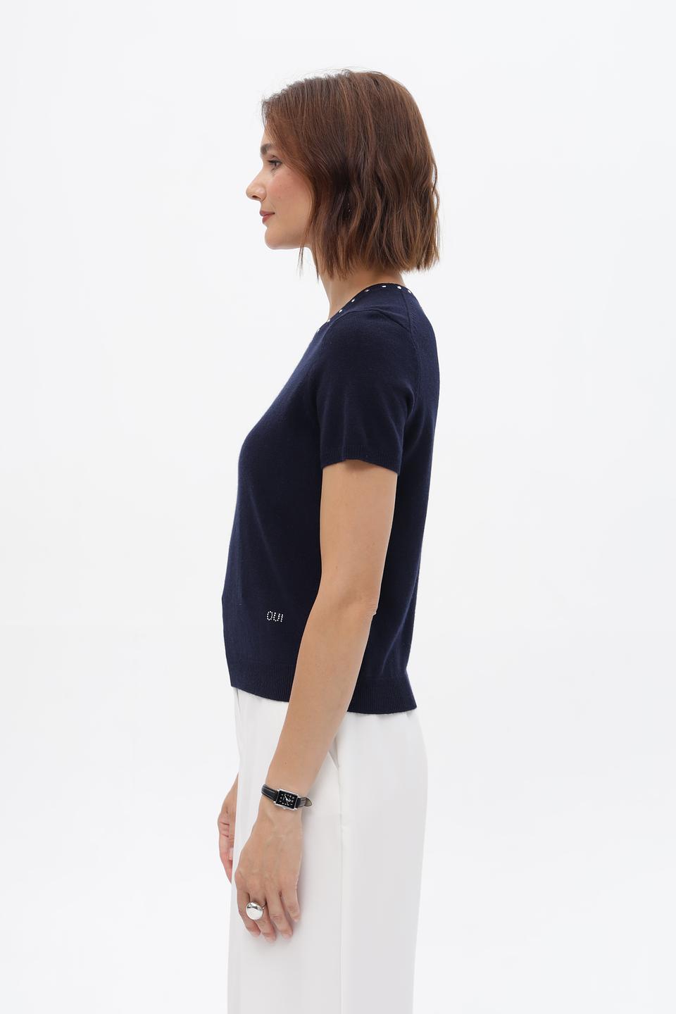 Пуловер Oui с жемчугом