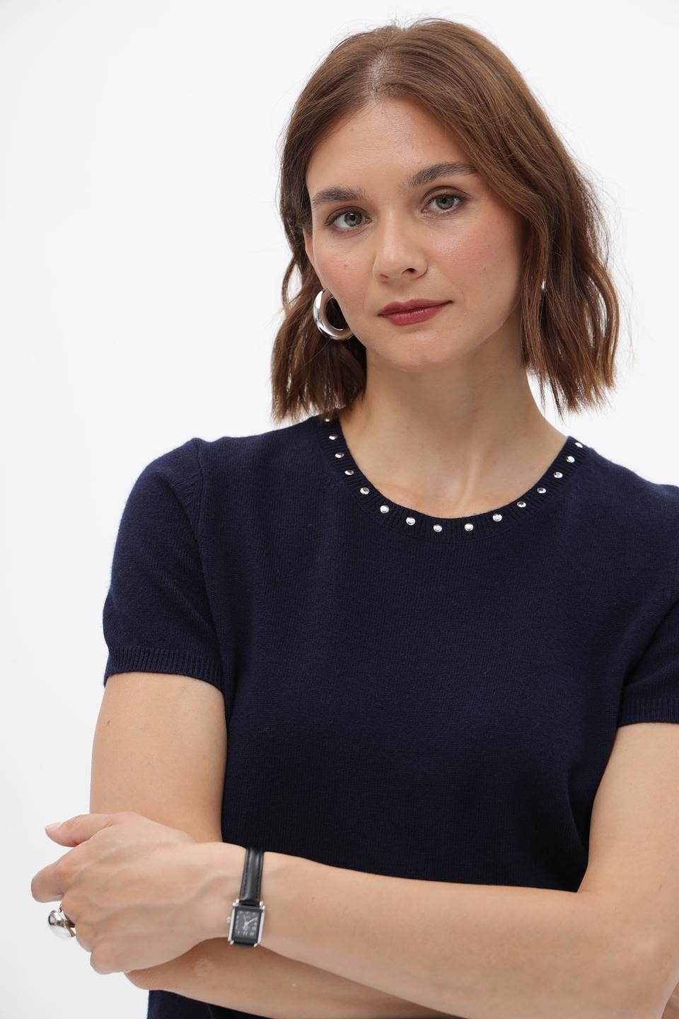 Пуловер Oui с жемчугом