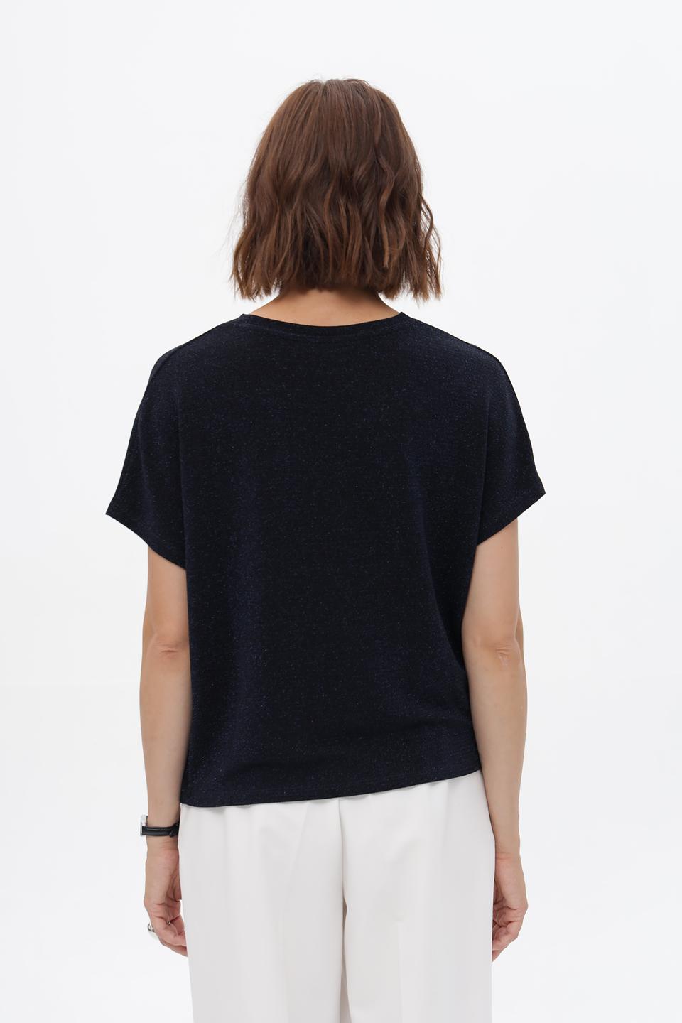 Блузка Oui с узлом темно-синяя