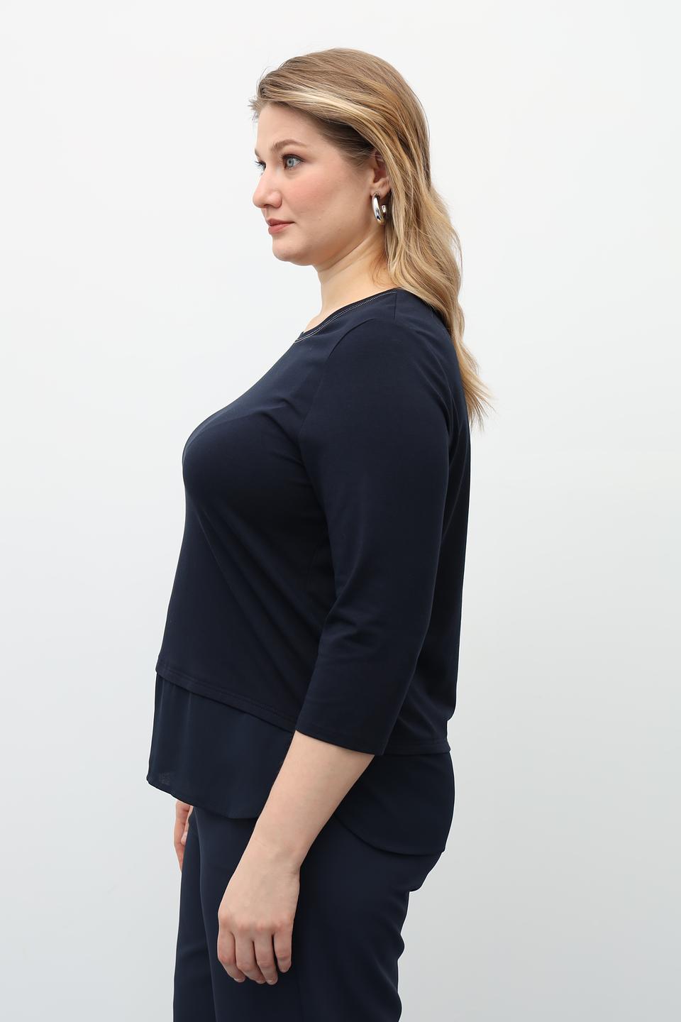 Футболка Frank Walder темно-синяя с рукавом 3/4