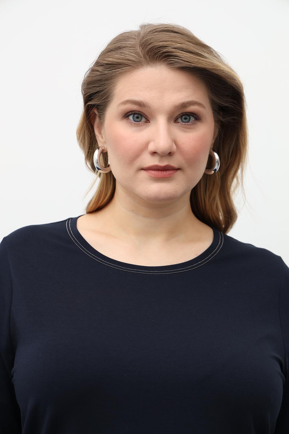 Футболка Frank Walder темно-синяя с рукавом 3/4