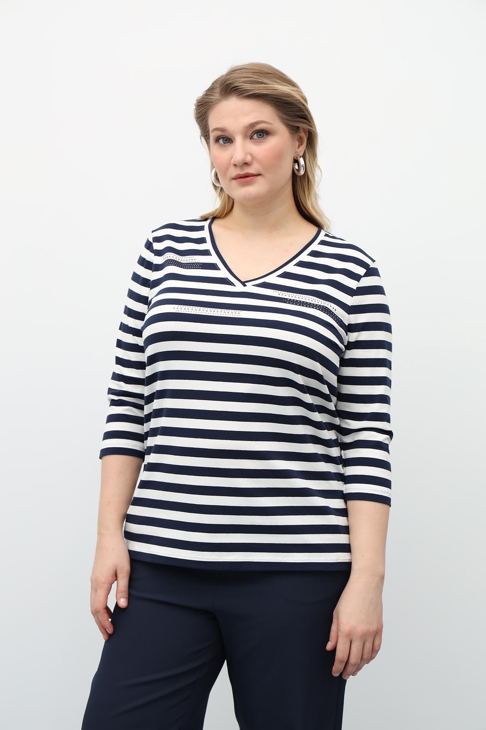 Футболка Olsen в полоску с декором