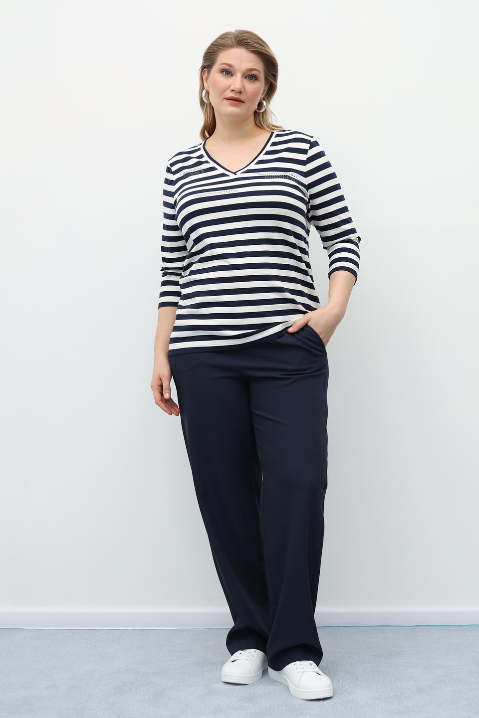 Футболка Olsen в полоску с декором