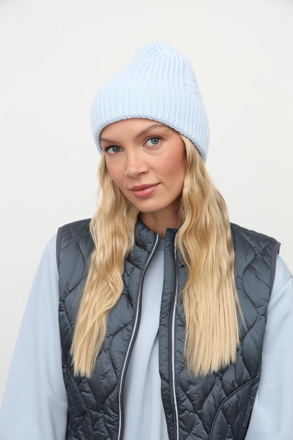 Шапка Julia Florenzi вязаная голубая