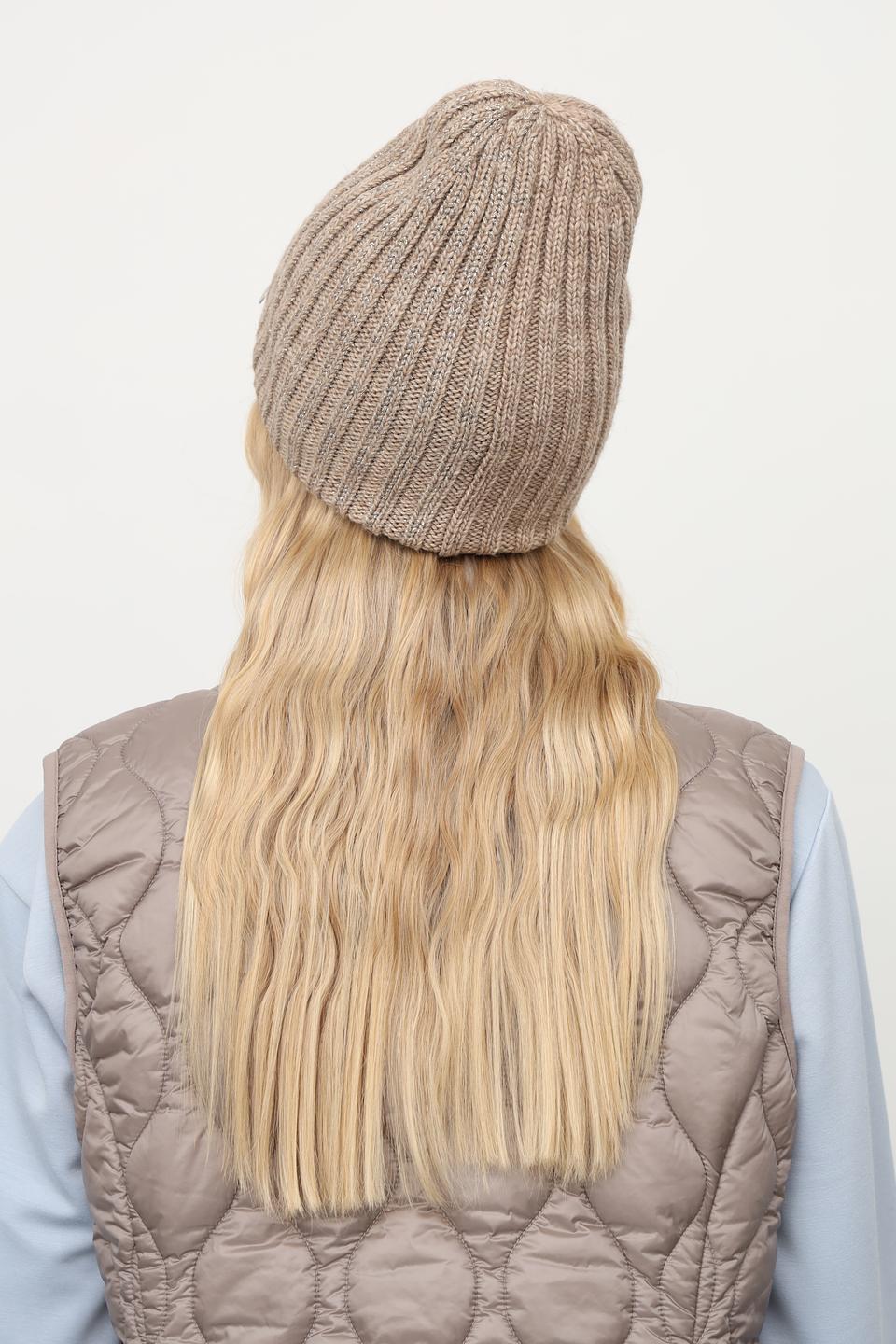 Шапка Julia Florenzi вязаная бежевая