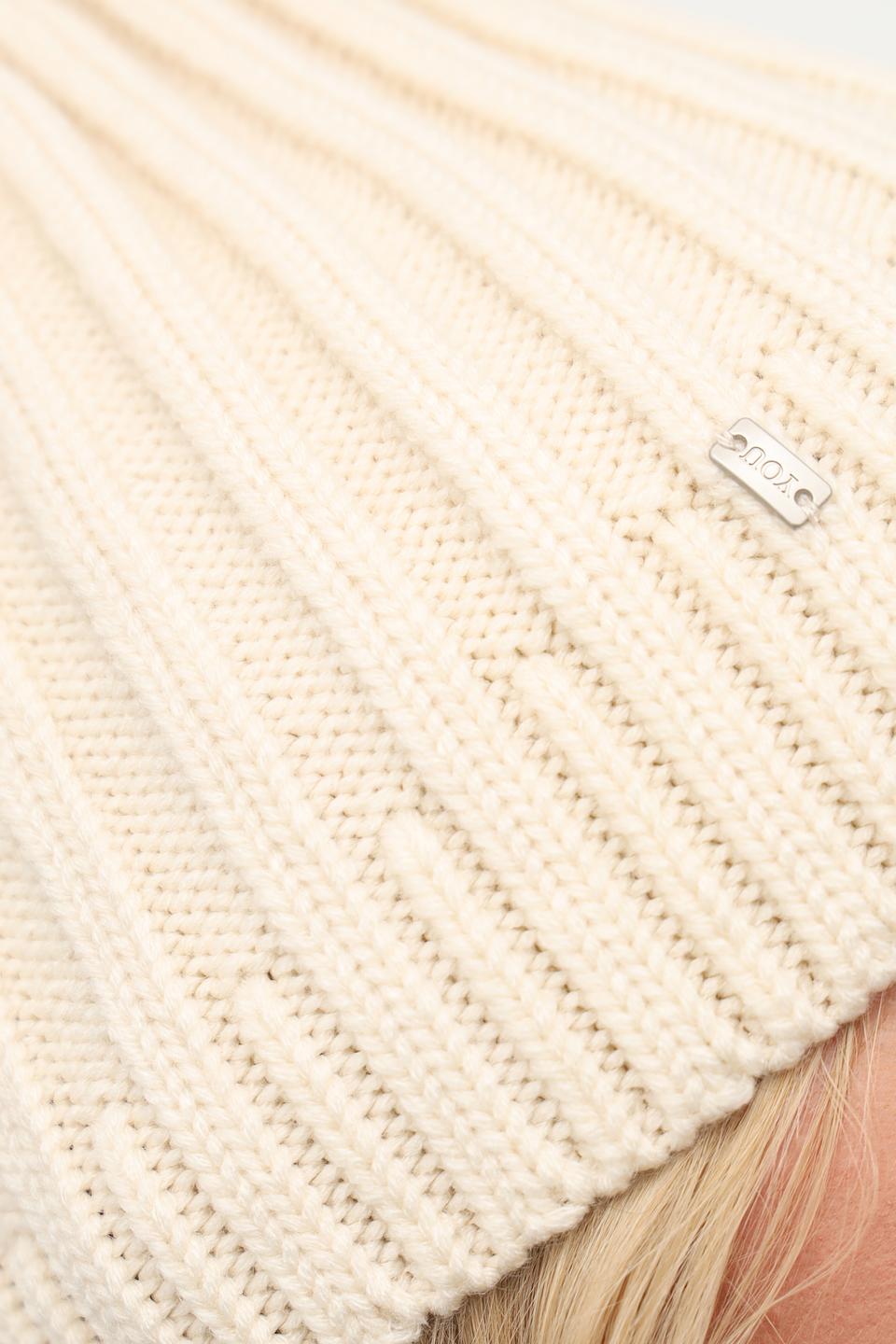 Шапка Julia Florenzi вязаная бежевая