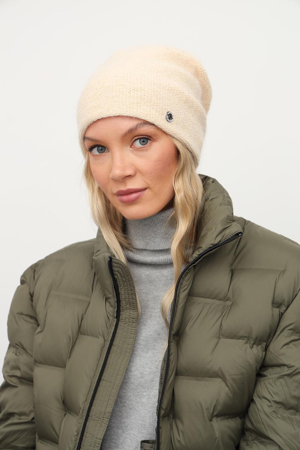 Шапка Julia Florenzi вязаная бежевая