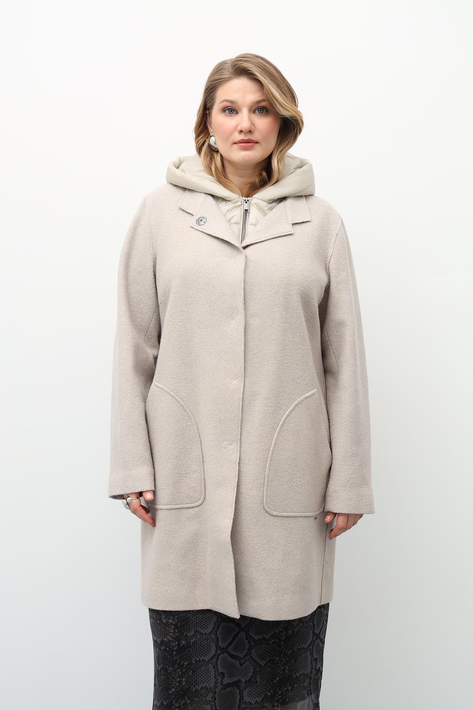 Пальто Bugatti с капюшоном бежевое