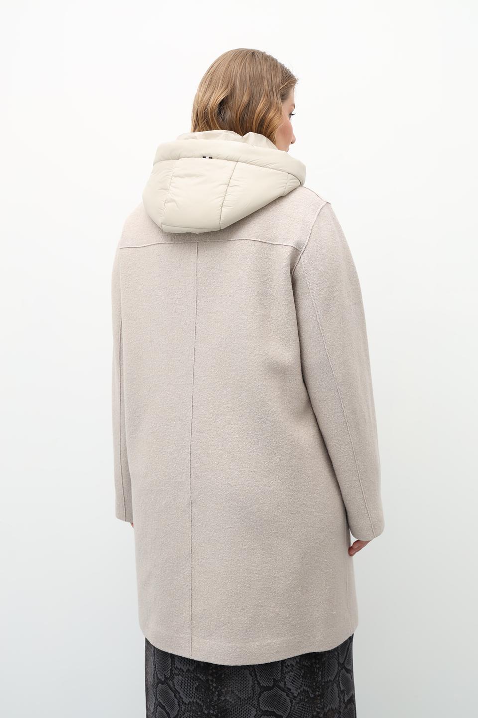 Пальто Bugatti с капюшоном бежевое