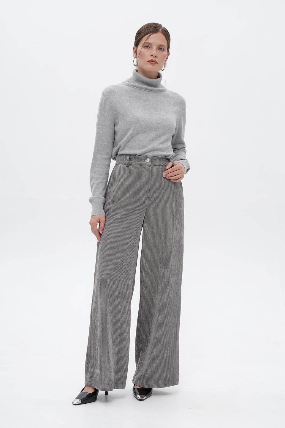 Пуловер Tom Tailor серый с горлом