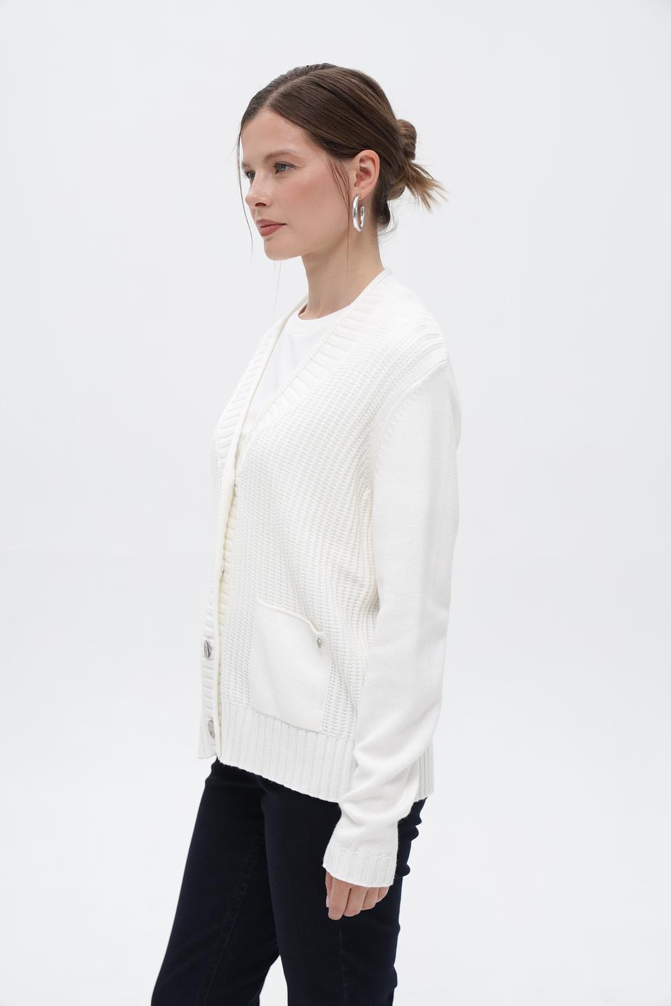 Жакет Gollehaug вязаный молочный