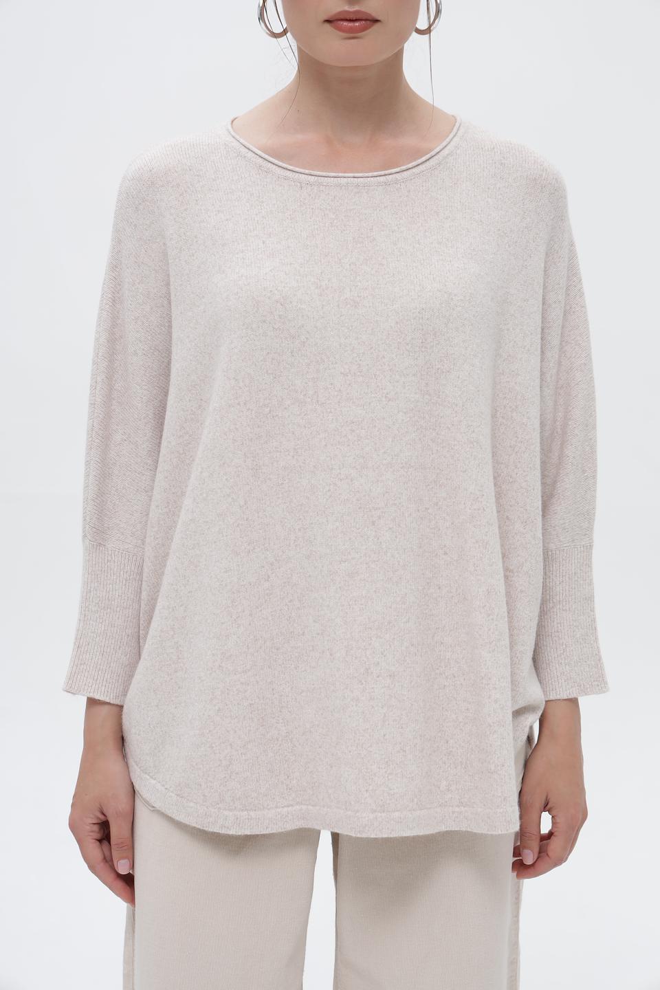 Пуловер Olsen бежевый с отделкой