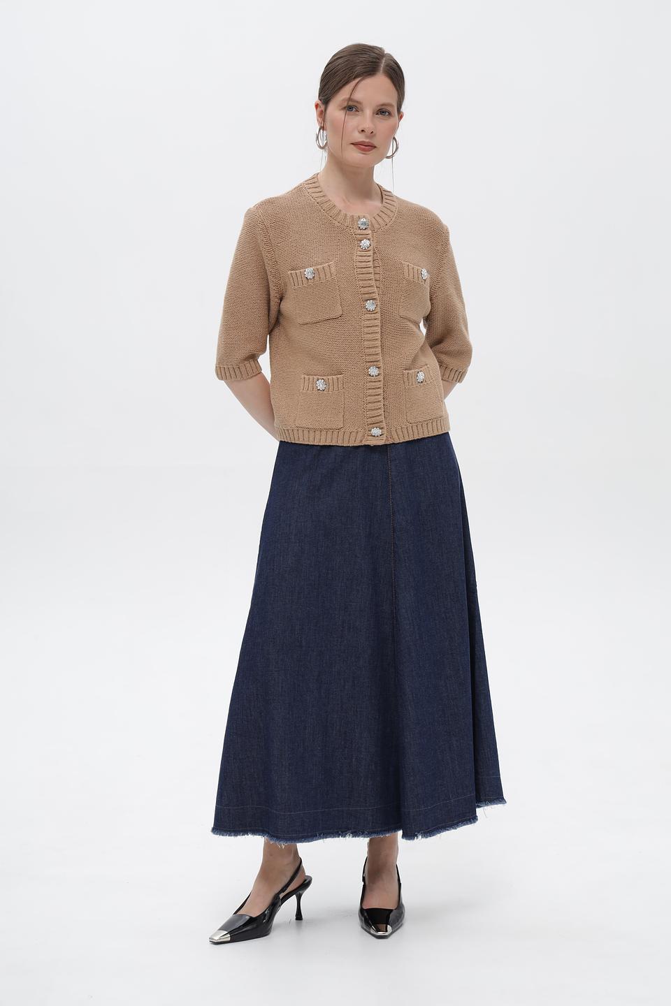 Жакет Oui с карманами бежевый