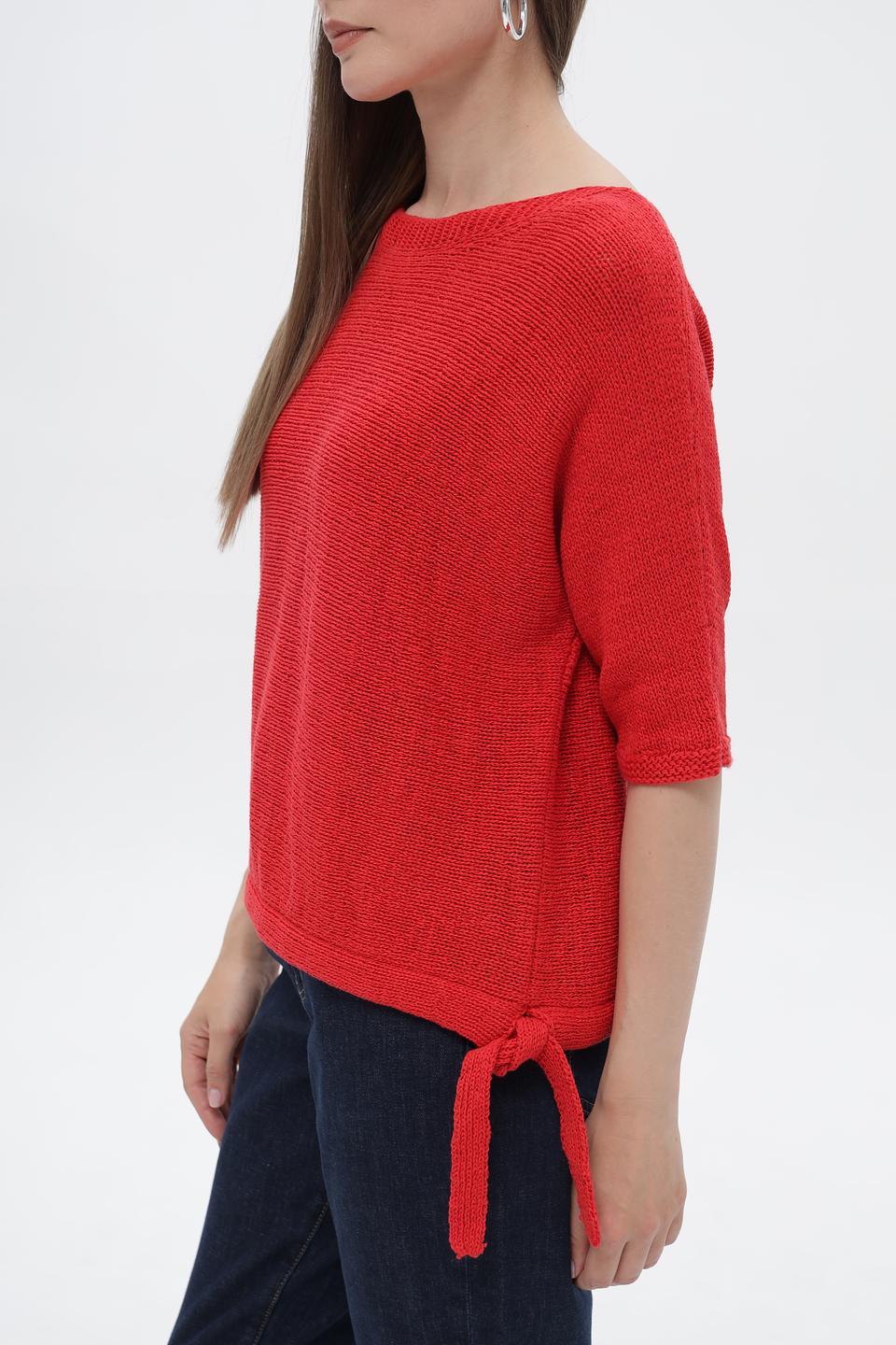 Пуловер Oui с завязками красный