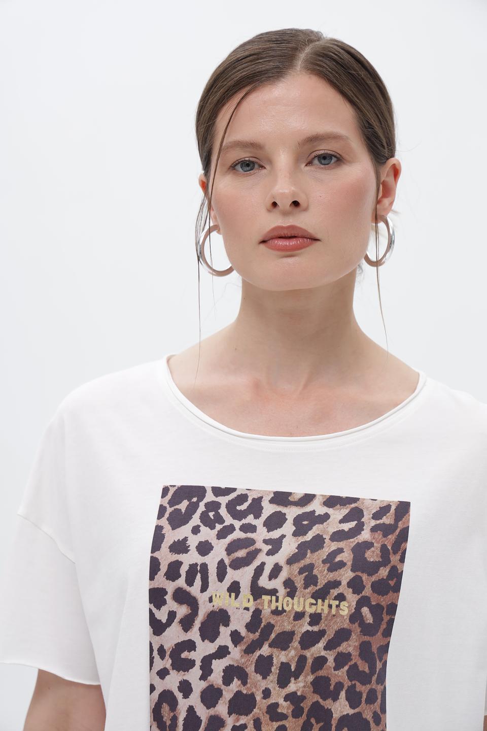Футболка Oui с леопардовым принтом
