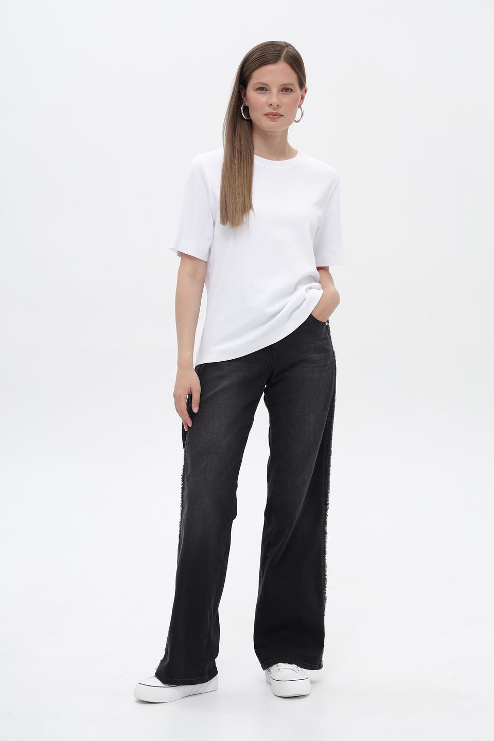 Джинсы Angels с необработанным краем чёрные