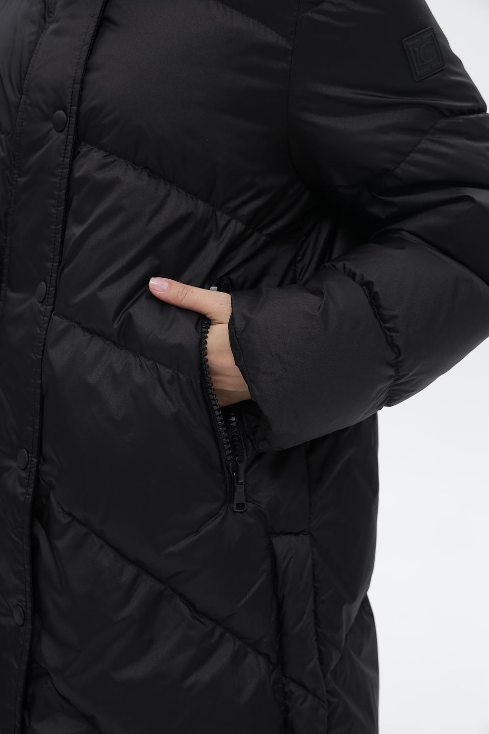 Пальто стеганое Luisa Cerano чёрное