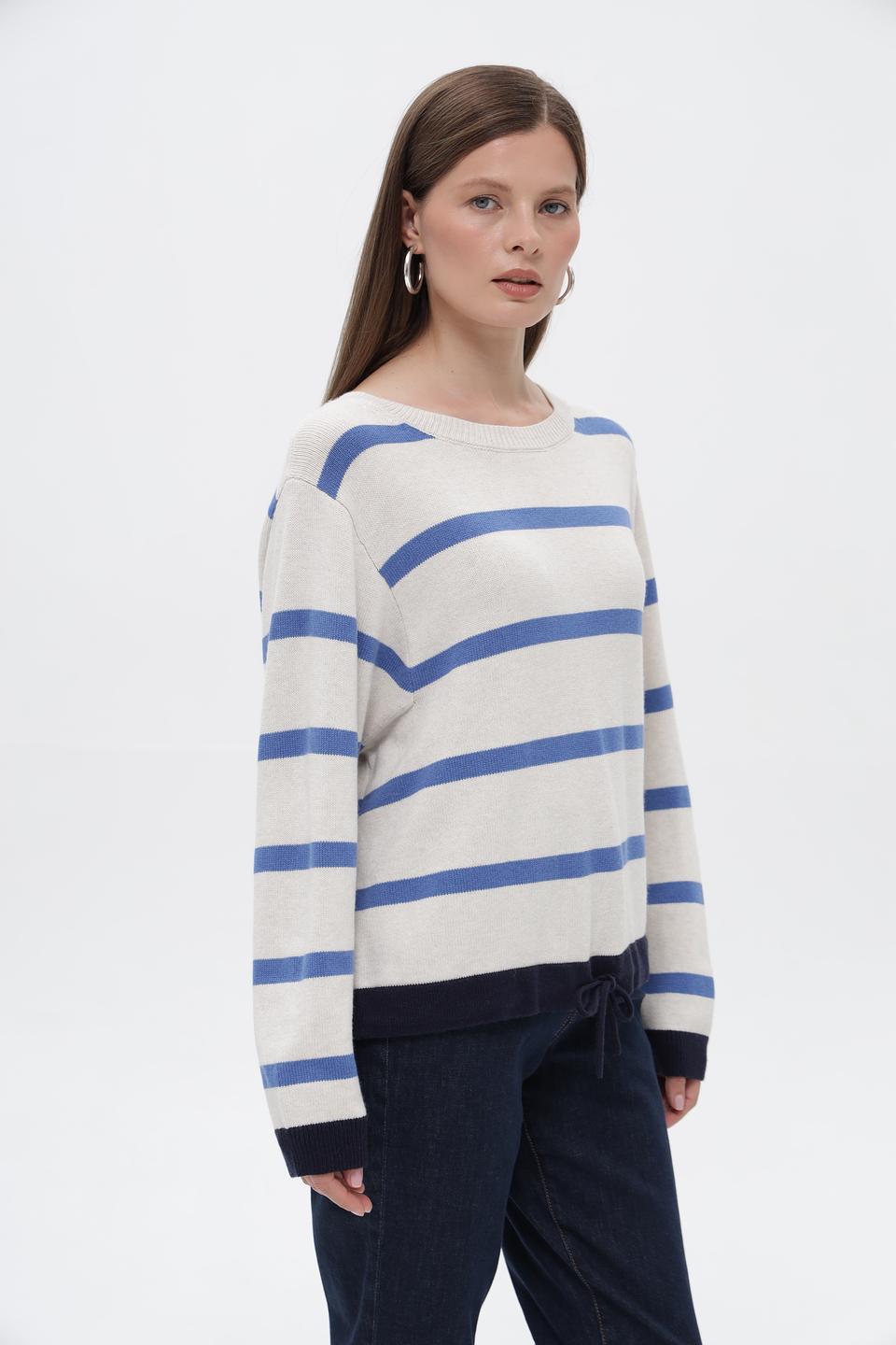 Пуловер Oui в полоску