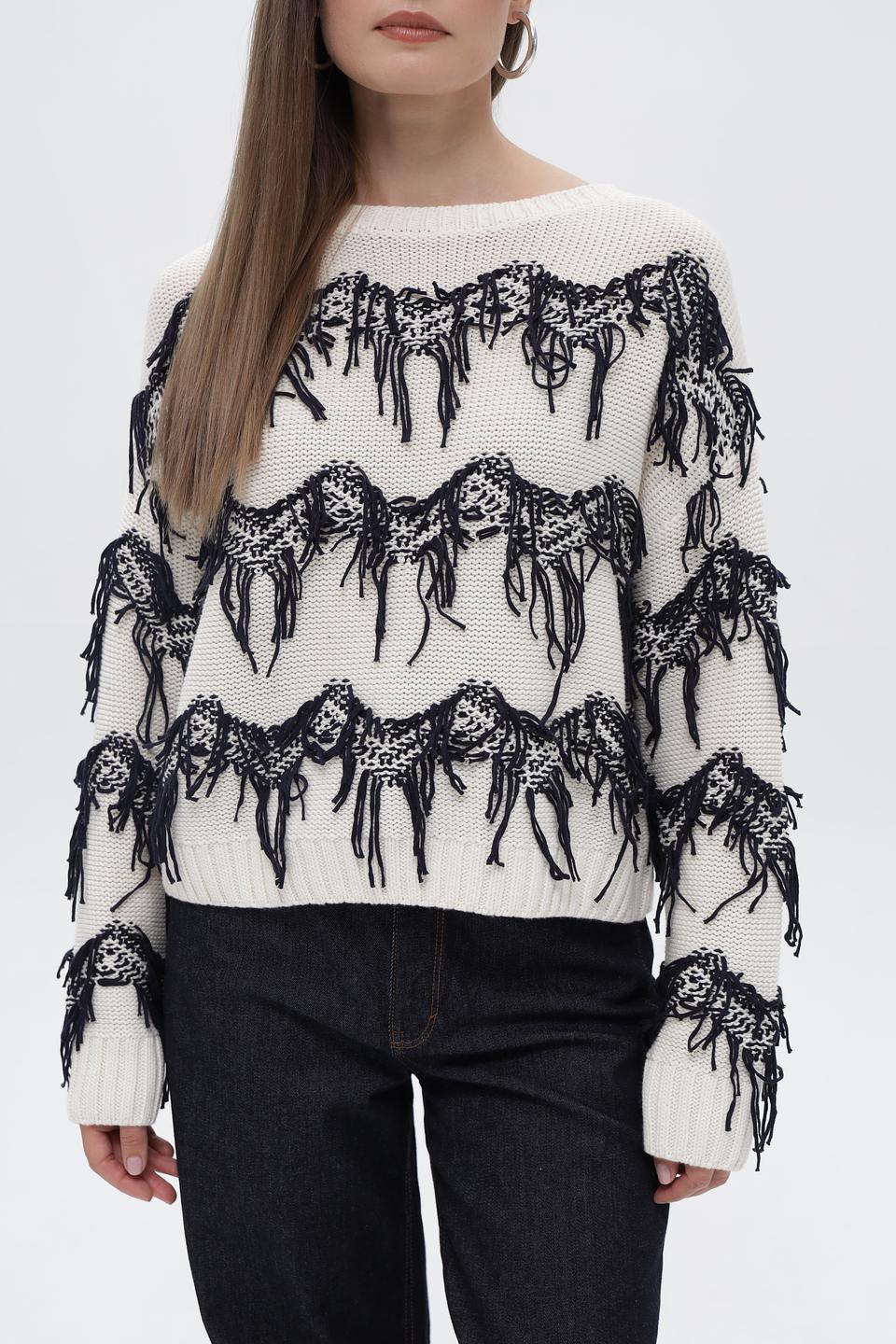 Пуловер Oui с лошадьми