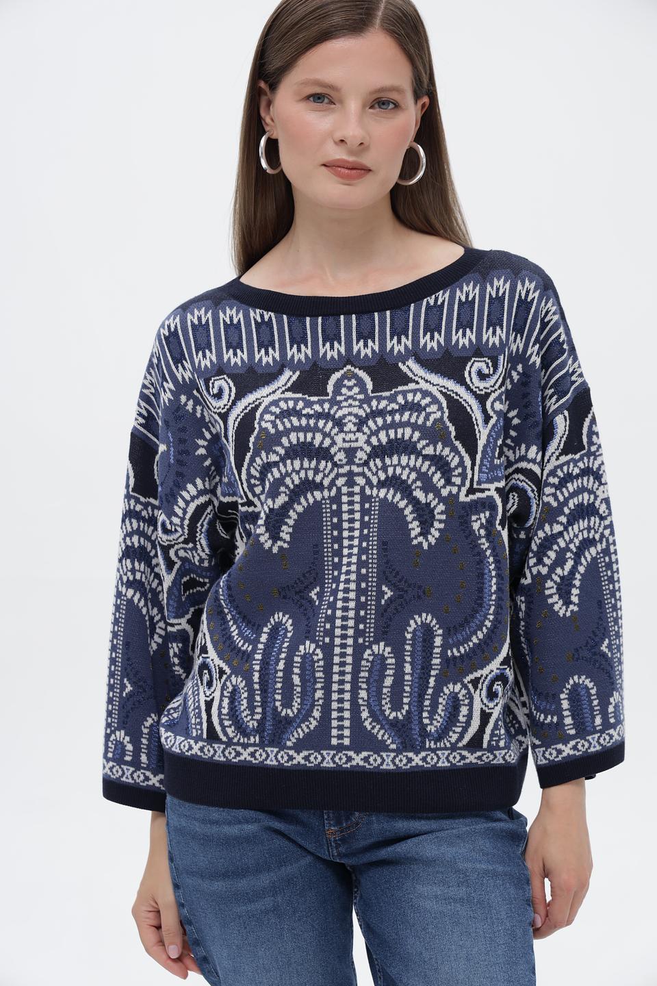 Пуловер Oui с узором