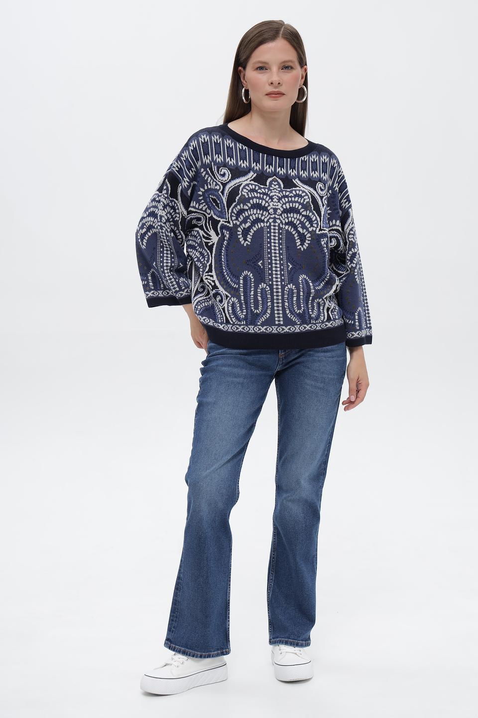 Пуловер Oui с узором