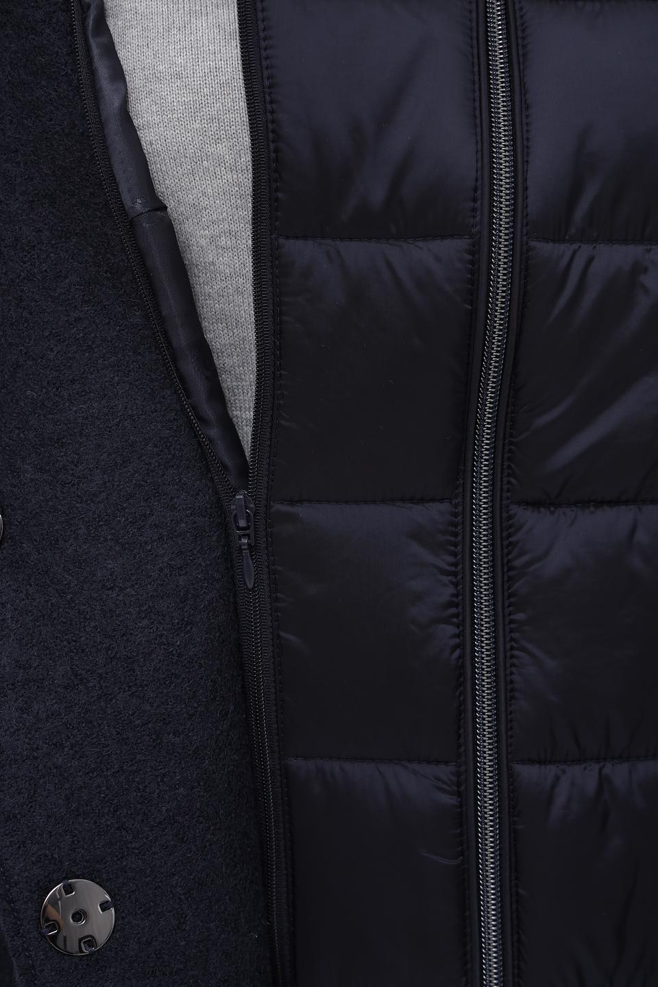 Пальто Bugatti с капюшоном тёмно-синее