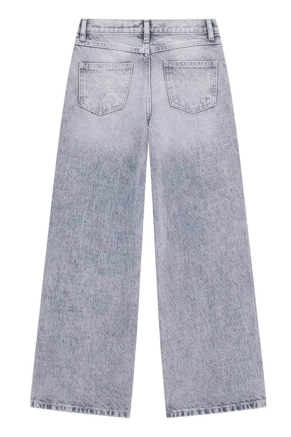 Джинсы Guess для девочек серые со звёздами