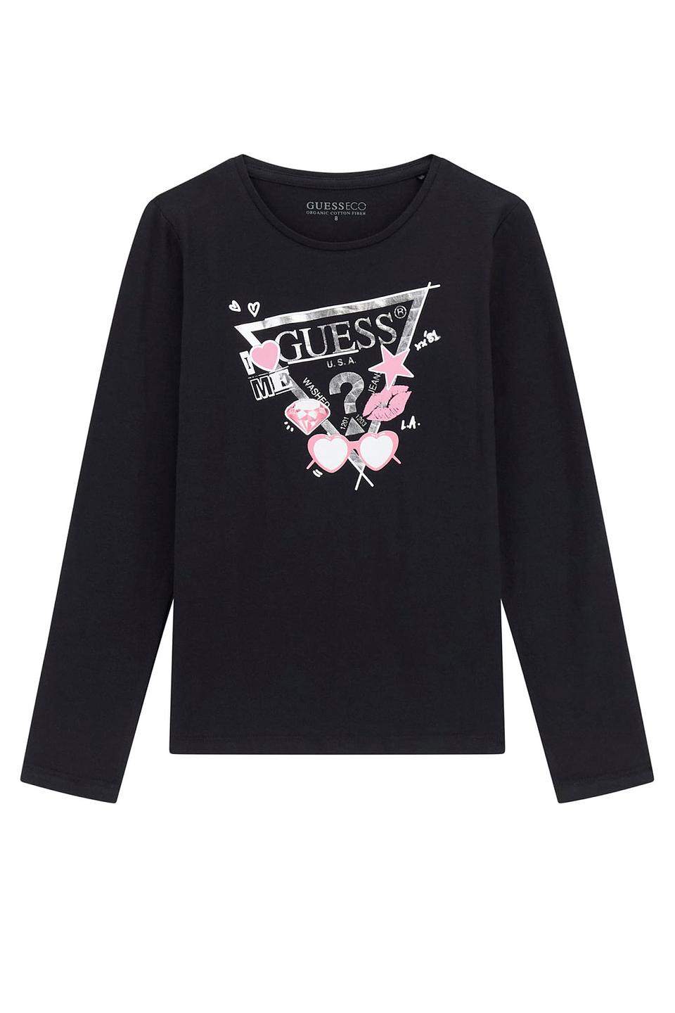 Футболка Guess дев. с принтом чёрный