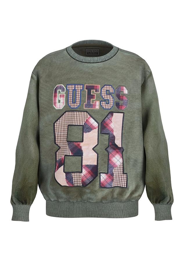 Джемпер Guess оливковый с логотипом