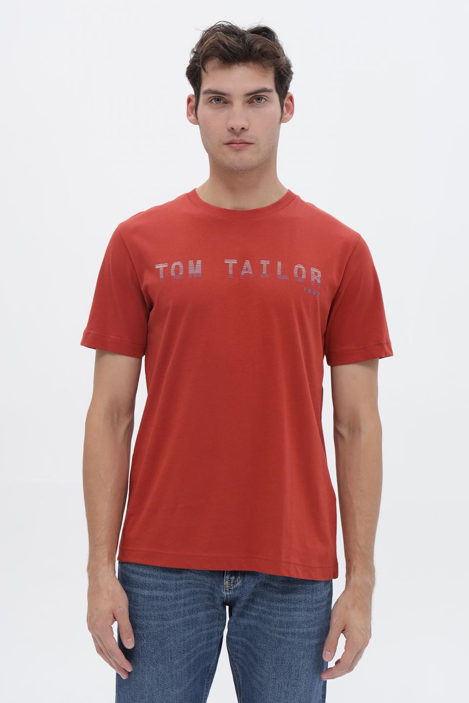 Футболка Tom Tailor рыжая с логотипом