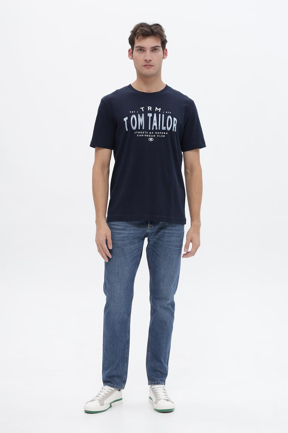 Футболка Tom Tailor синяя с логотипом